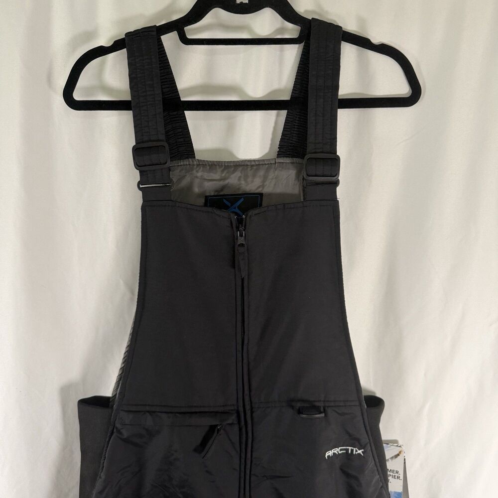 New Arctix Snow Bib Men's Small Black Wind Water Resistant Zip Pocket - Picture 2 of 11